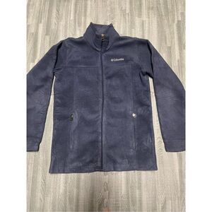 Columbia Boy’s Full Zip Jacket Embroidered Logo Sz L (14-16) Blue